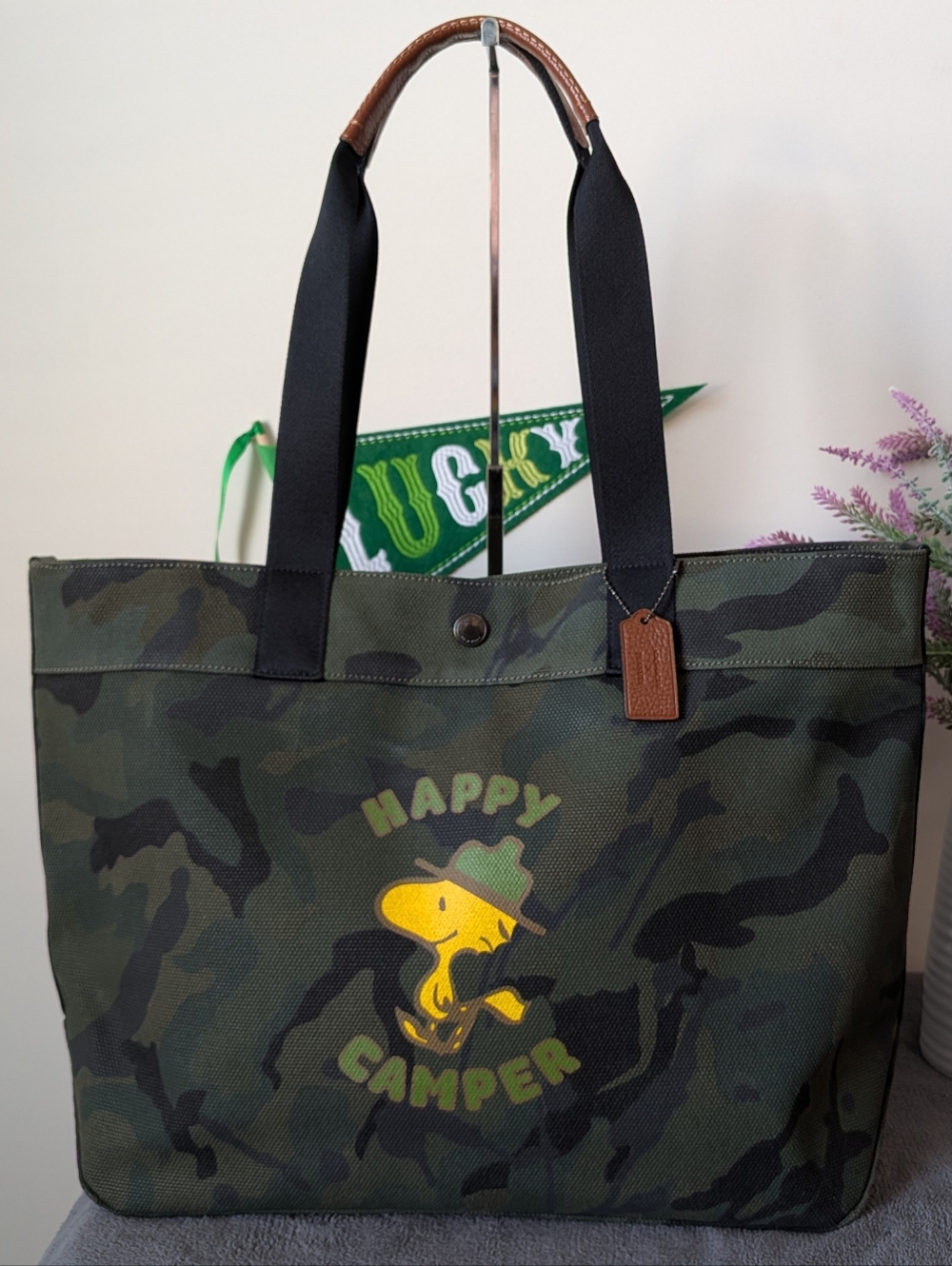 Coach X Peanuts Woodstock Camouflage Tote